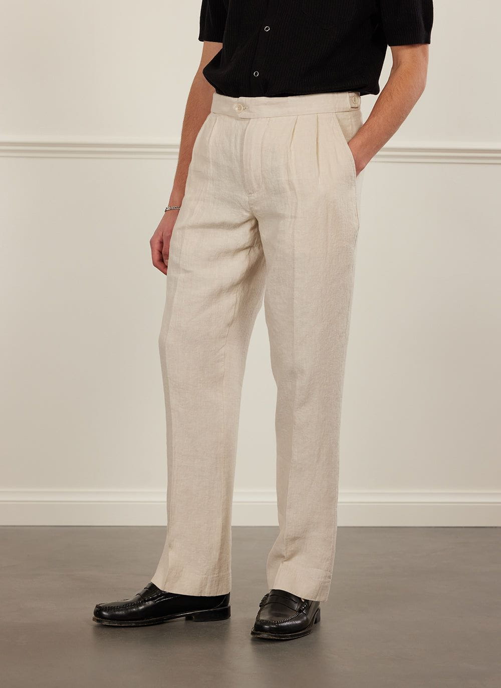 Tailored Linen Trousers Natural
