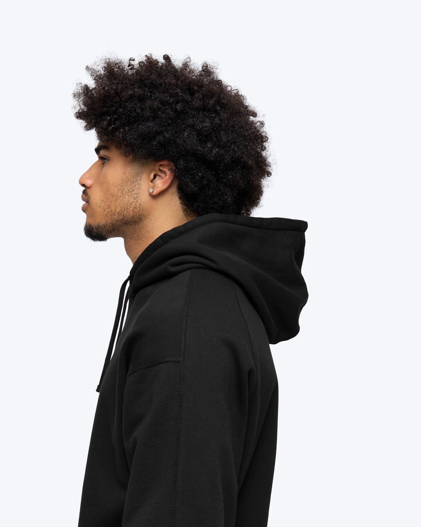Midweight Terry Relaxed Hoodie Black