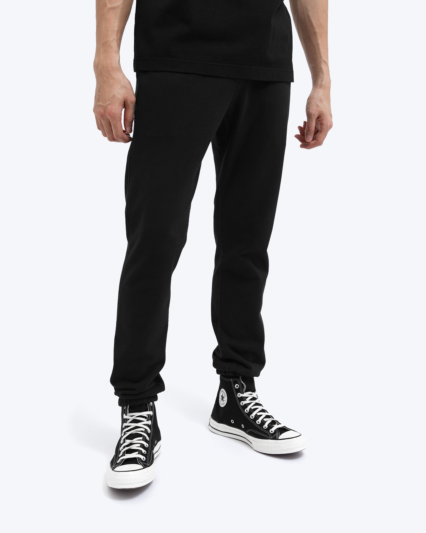 Midweight Terry Cuffed Sweatpant Black