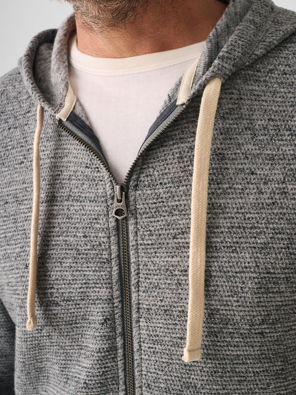 Surf Waffle Zip Hoodie Grey Storm Heather