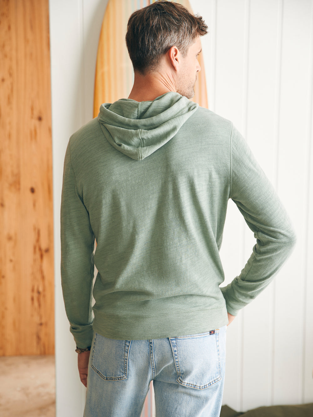 Sunwashed Slub Hoodie Faded Sage