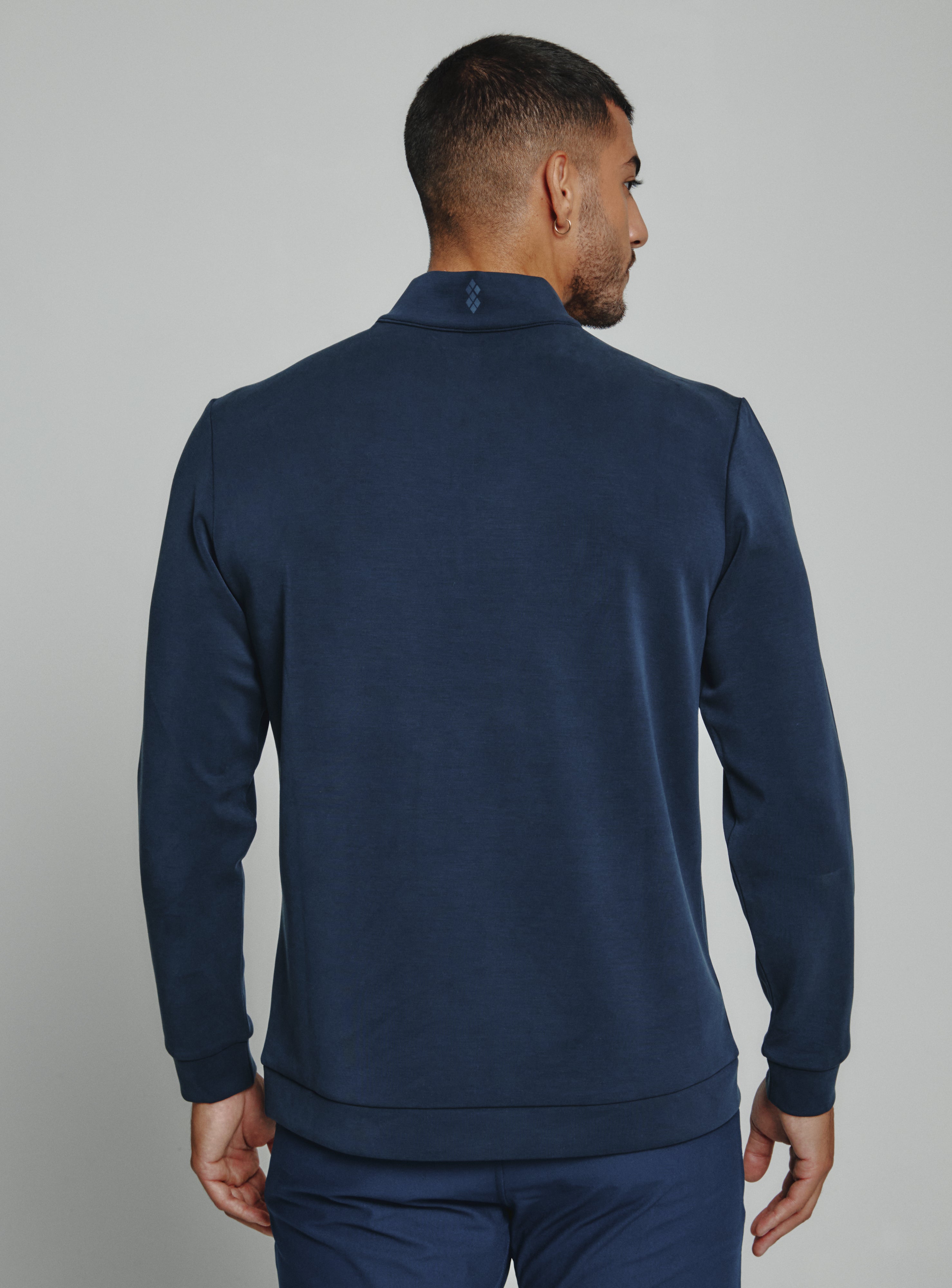 Rev 1/4 Zip Modal Sweater Navy