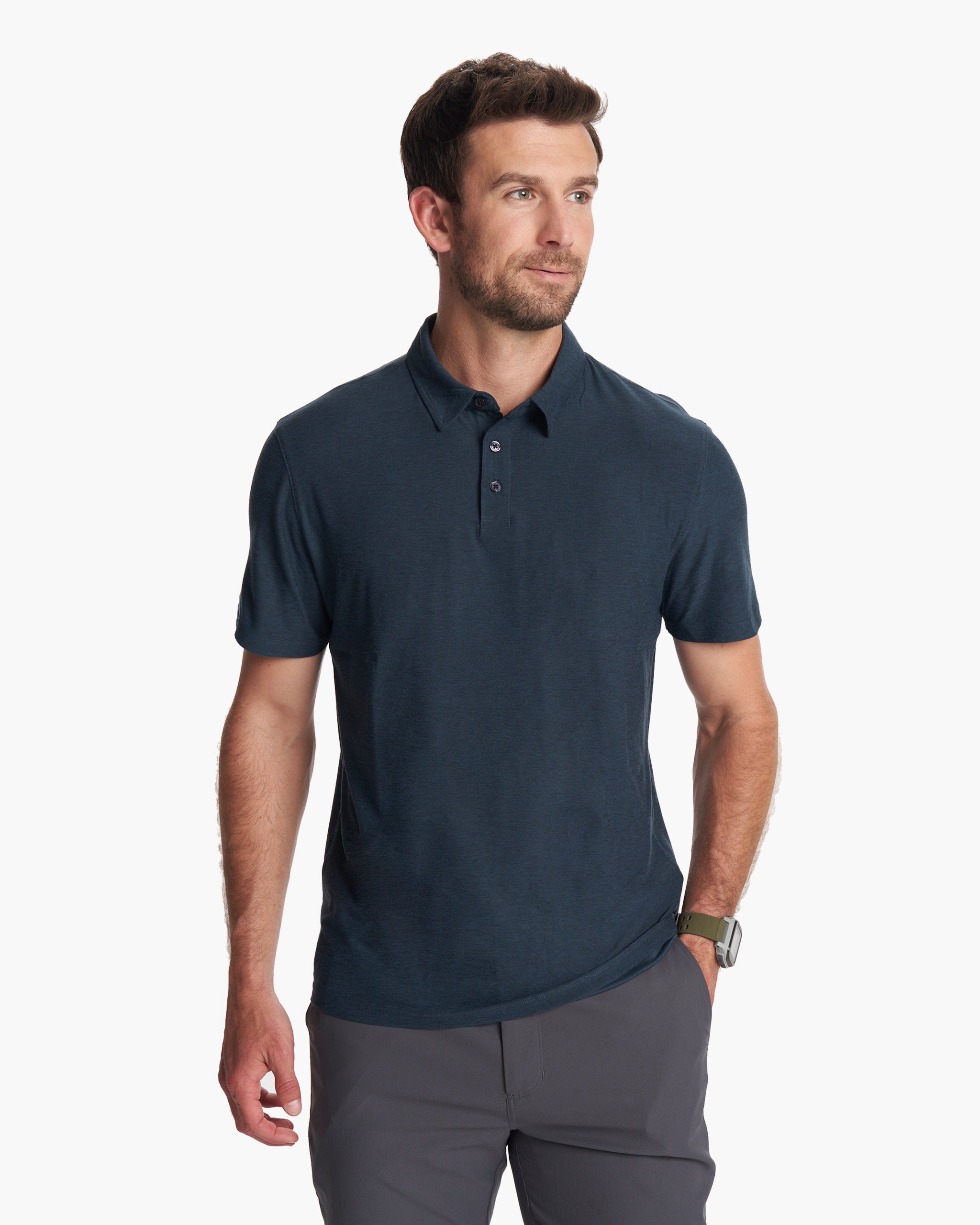 Strato Tech Polo Navy Heather