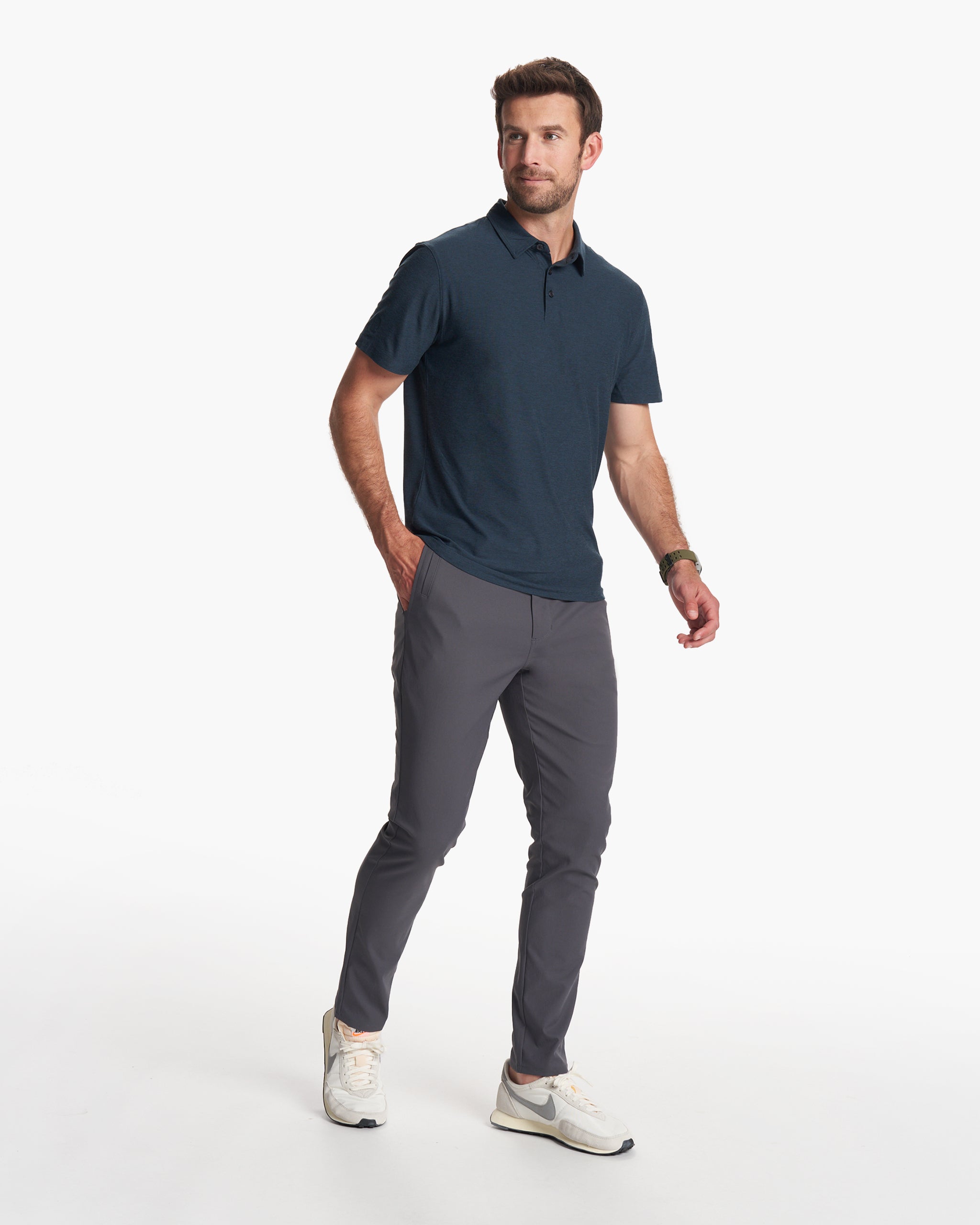 Strato Tech Polo Navy Heather