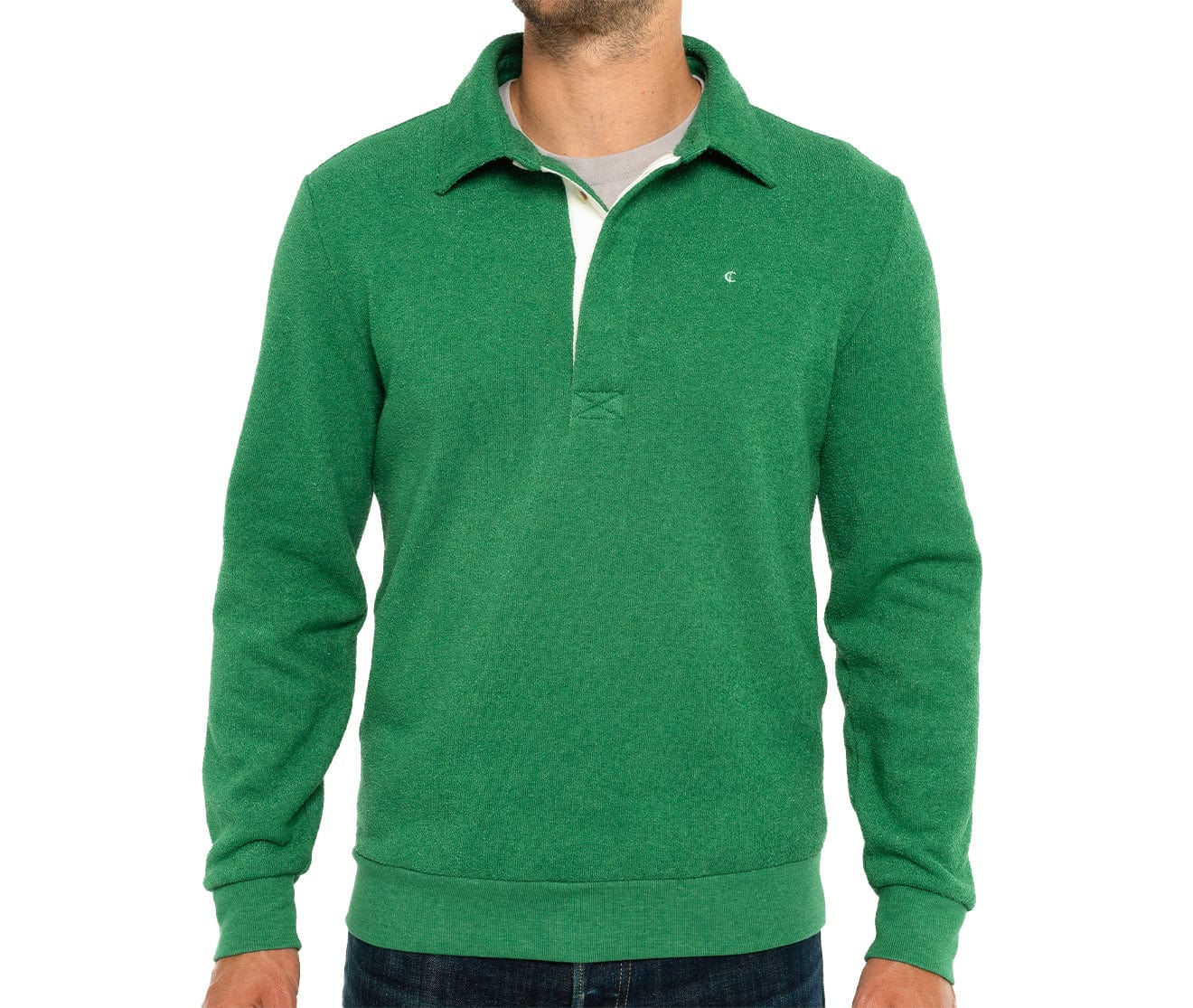 Terry Collared Sweatshirt Green
