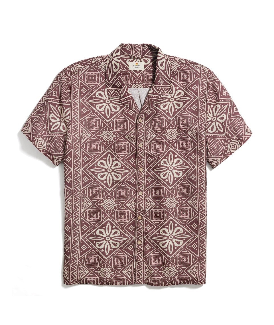 Short Sleeve Archive Boho Resort Printed Shirt Warm Print