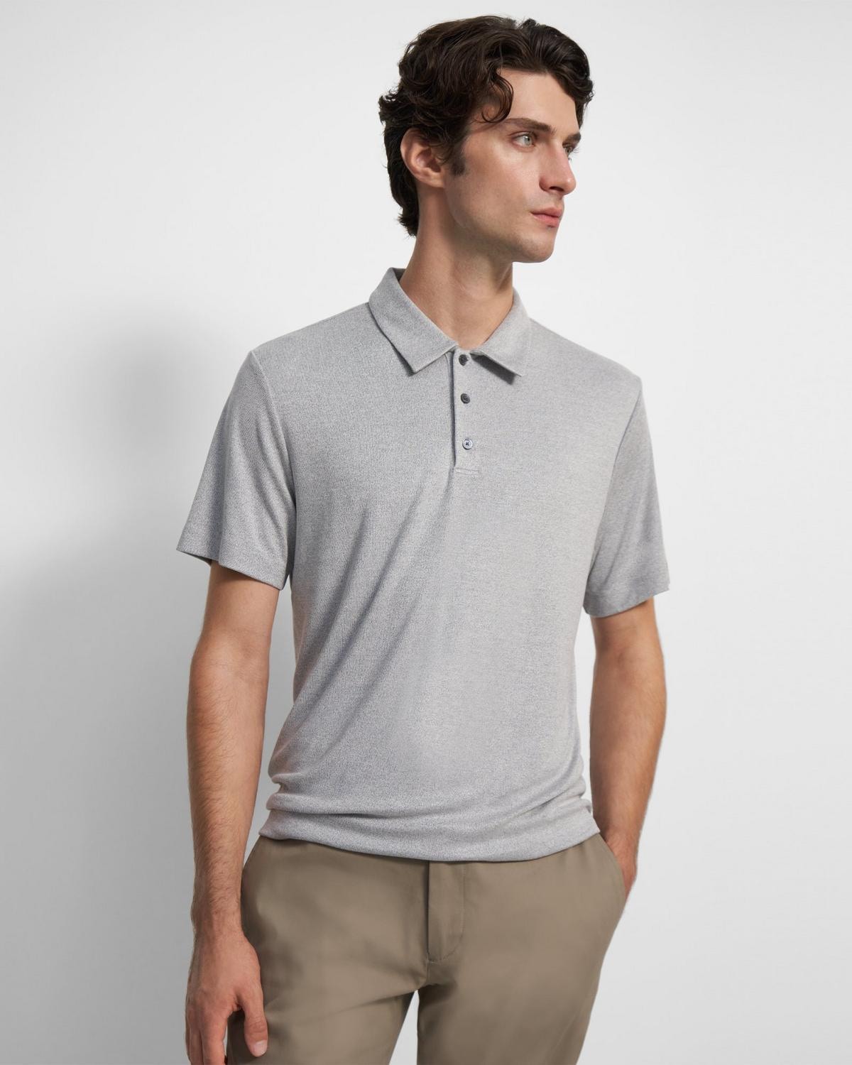 Bron Polo Shirt in Anemone Modal Jersey Grey Multi