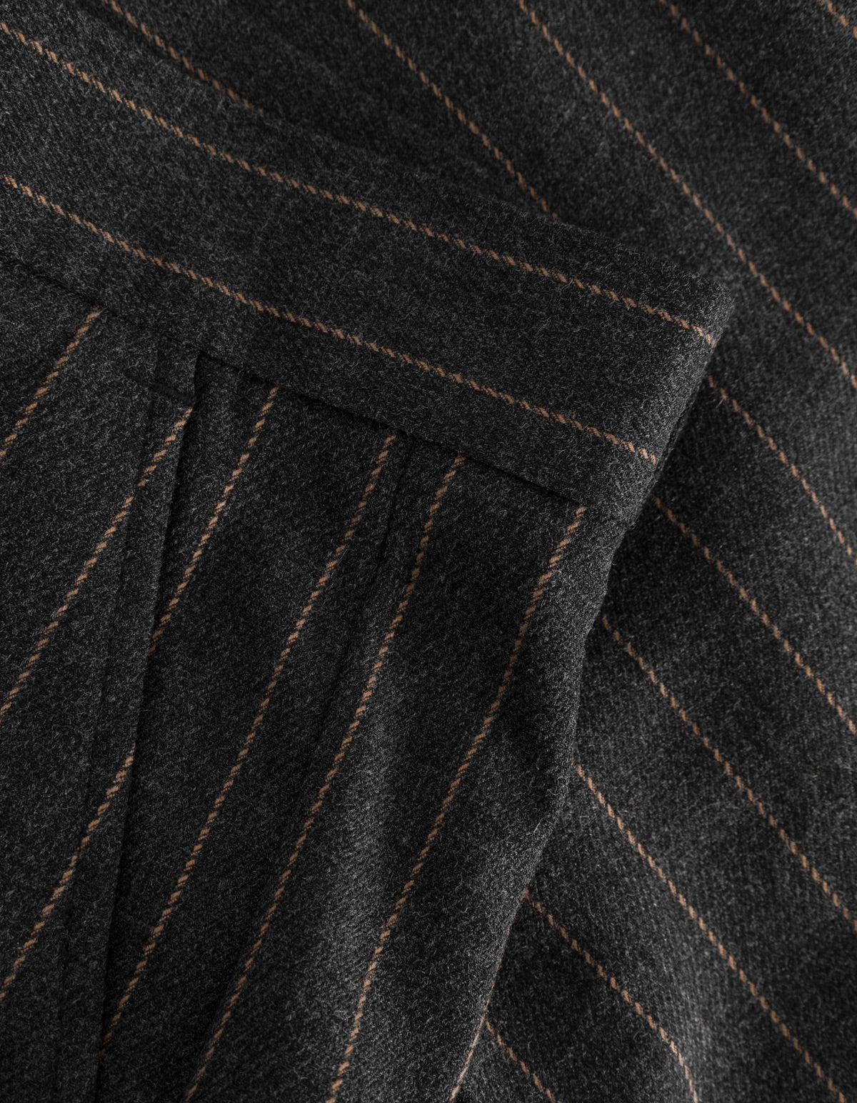 Como Reg Pinstripe Suit Pants - Dark Grey Melange/Rubber