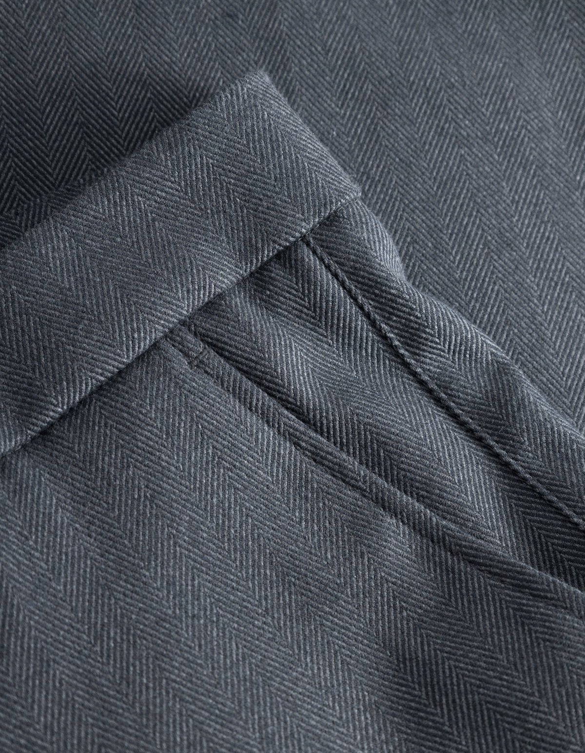 Como Reg Herringbone Suit Pants - Light Grey Melange/Charcoal