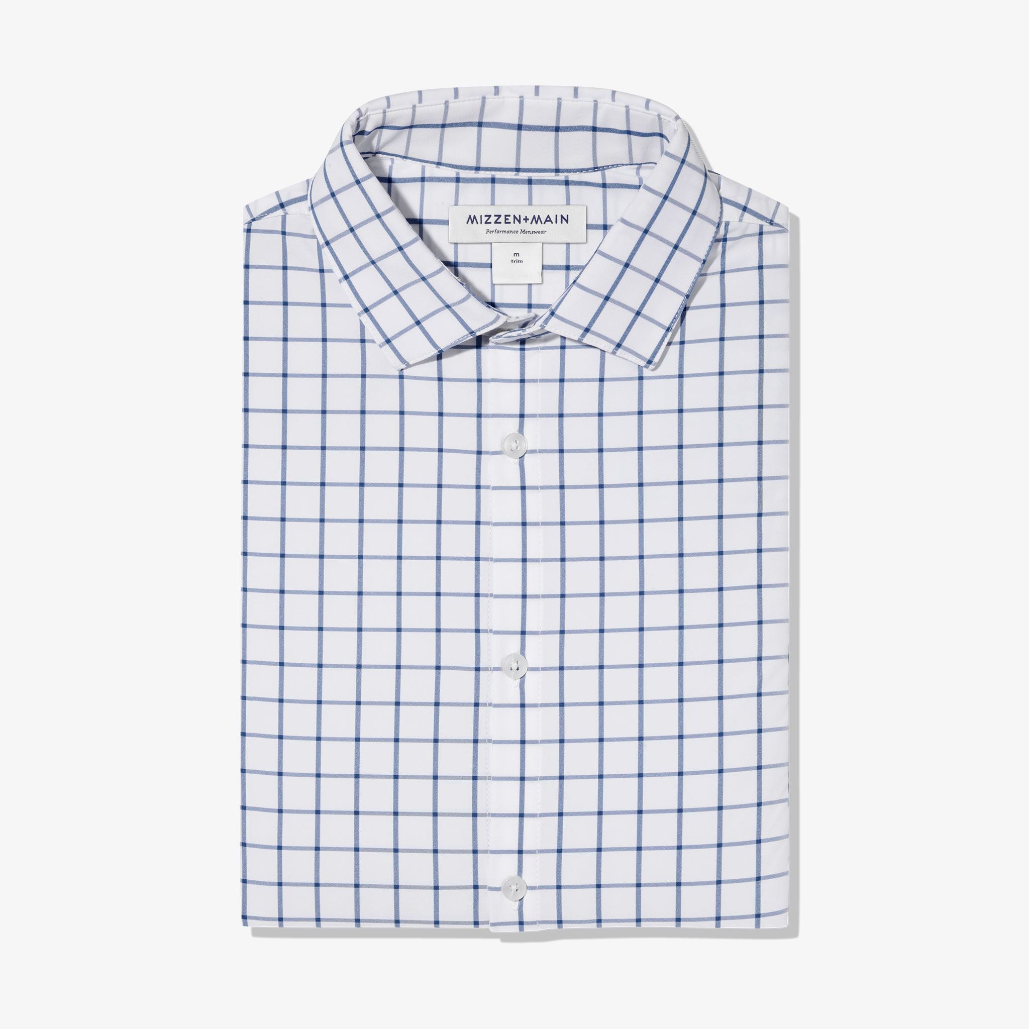 Leeward Long Sleeve Shirt White/ Navy Windowpane