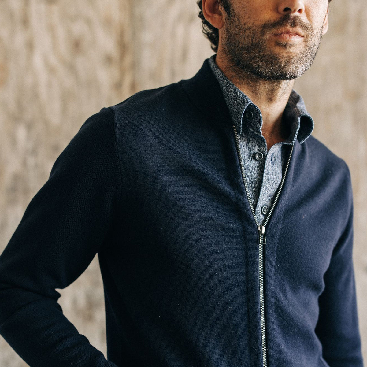 Merino wool top bomber jacket