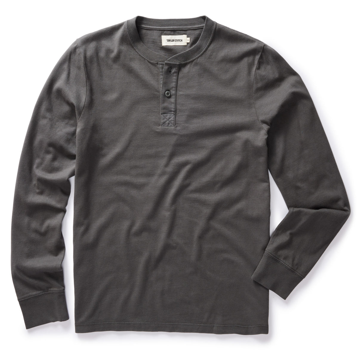 The Organic Cotton Henley Faded Black