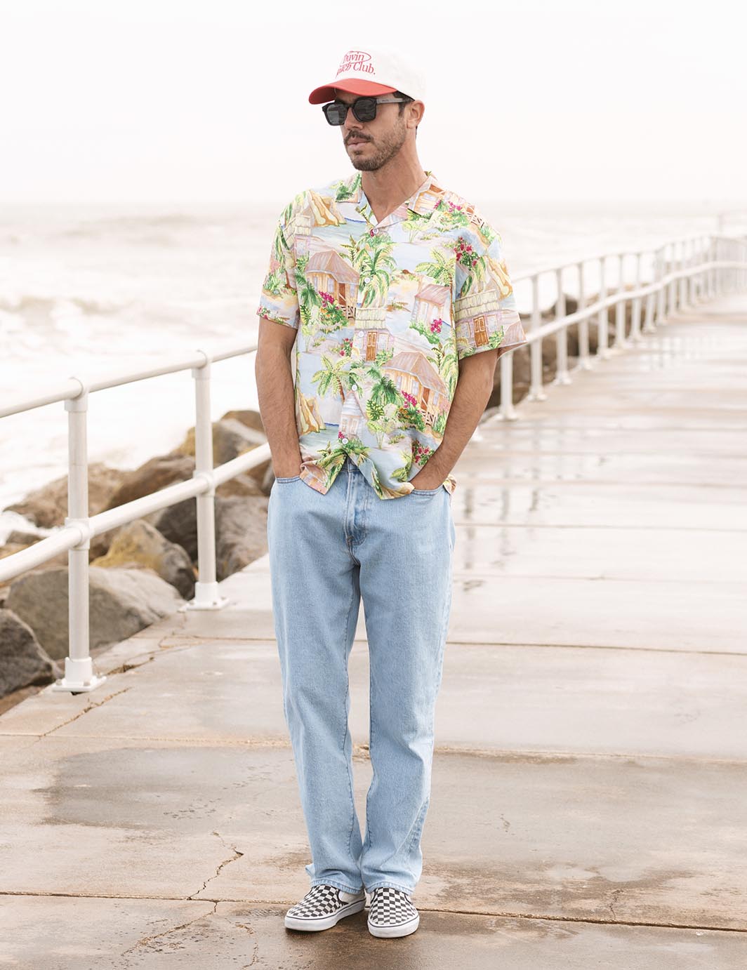 Vacation Daze Button Up Blue